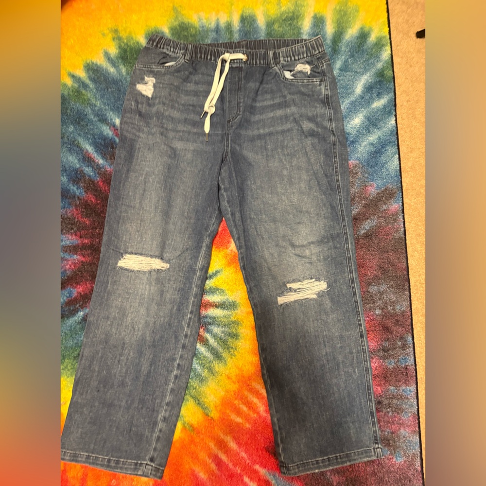 AERIE by American Eagle XL Relaxed Jeans with Distressing